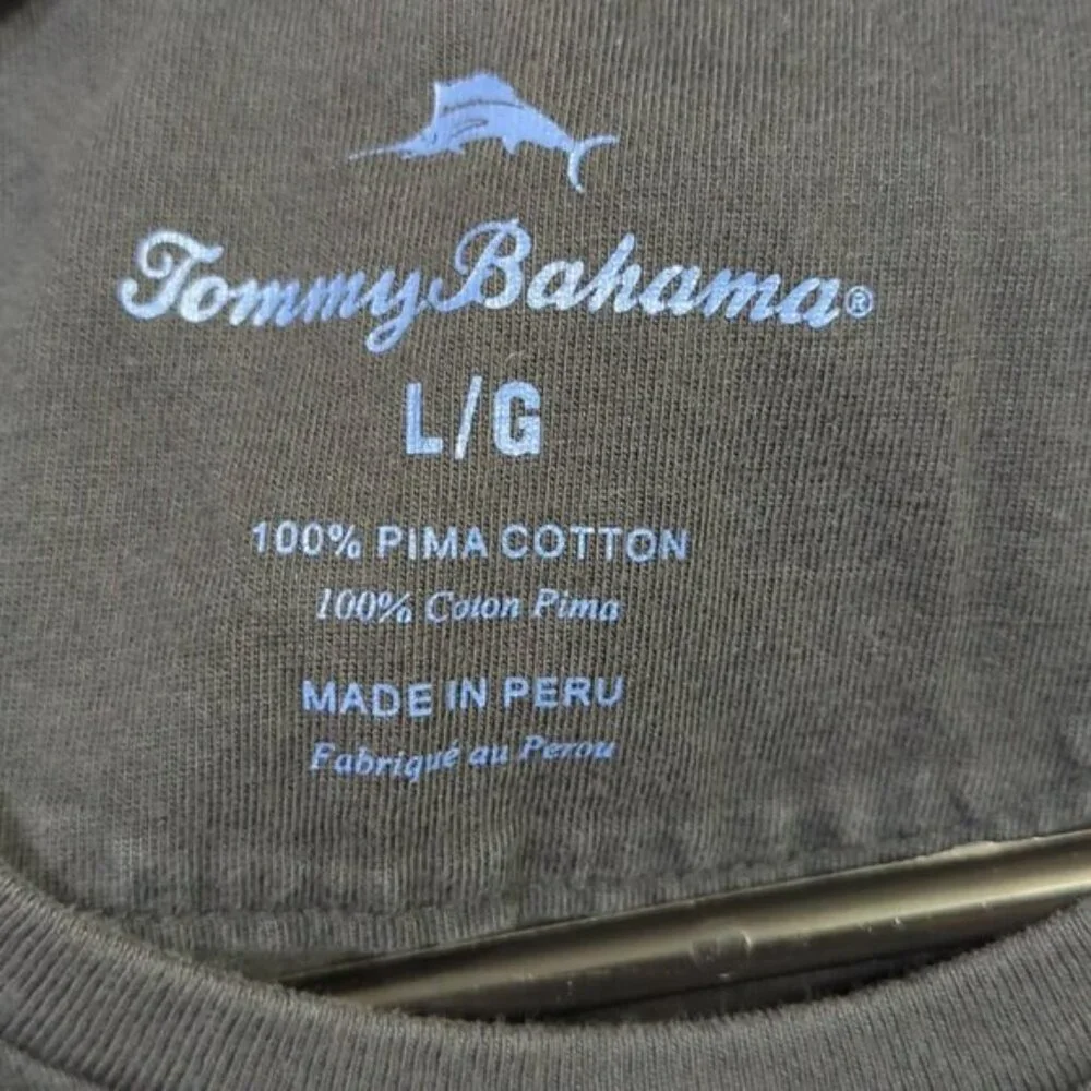 Tommy Bahama T-Shirt Men's L Black Pima Cotton  Short Sleeve Pocket Tee - Picture 6 of 9